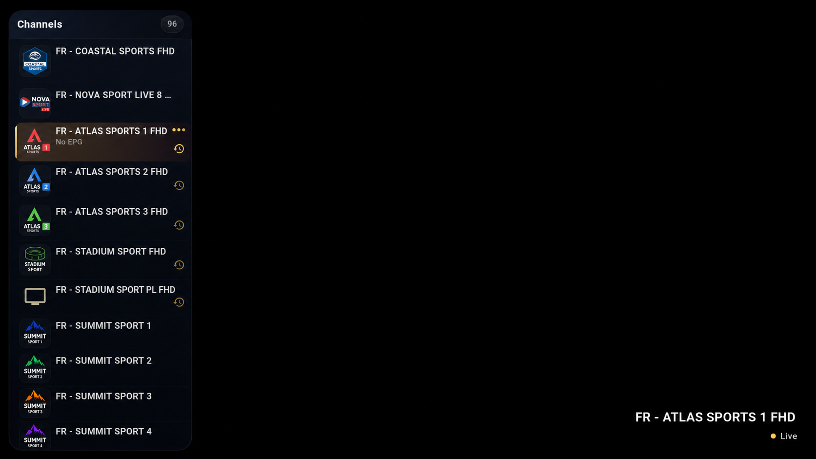 ASIPTV Live TV channel browser with original demo channel identities